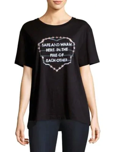 Shop Each X Other Printed Slogan Tee In Black