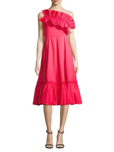 Shop Prose & Poetry Strapless Ruffle Dress In Watermelon
