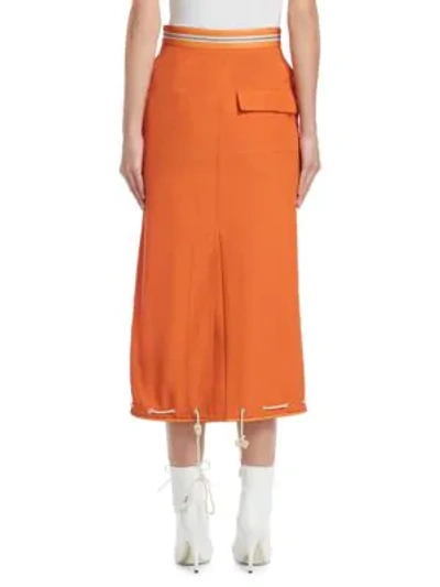 Shop Calvin Klein Panama Zippered Midi Skirt In Bright Rust