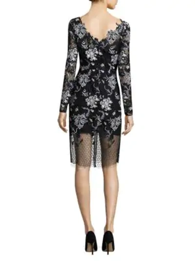 Shop Diane Von Furstenberg Illusion Lace Sheath Dress In Black Multi