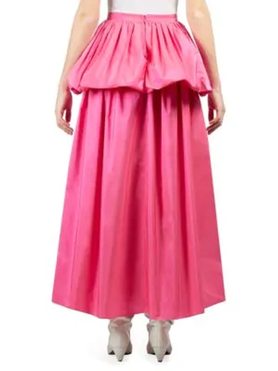 Shop Stella Mccartney Taffeta Ruffle Maxi Skirt In Bright Pink