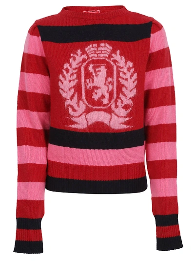 Shop Tommy Hilfiger Intarsia Logo Knitwear In Pink