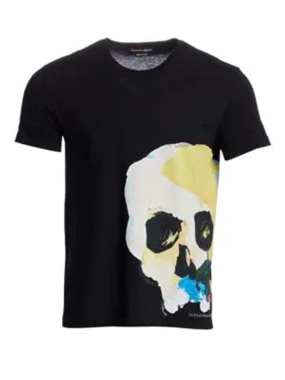 Shop Alexander Mcqueen Graphic Short-sleeve Cotton Tee In Black Multi