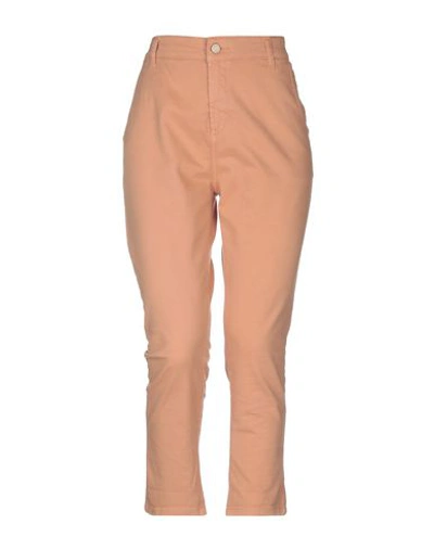 Shop Manila Grace Woman Pants Apricot Size 28 Cotton, Elastane In Orange