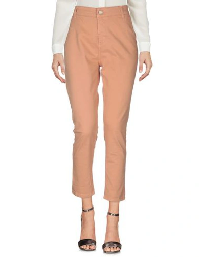 Shop Manila Grace Woman Pants Apricot Size 28 Cotton, Elastane In Orange