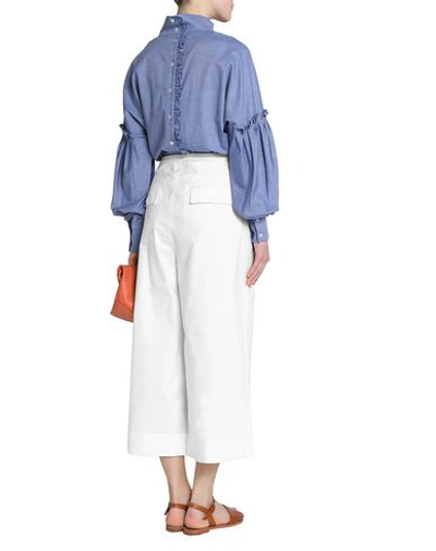 Shop Tibi Cropped Pants & Culottes In White