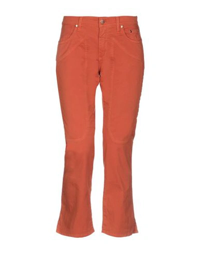 Shop Jeckerson Casual Pants In Orange