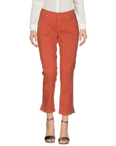 Shop Jeckerson Casual Pants In Orange