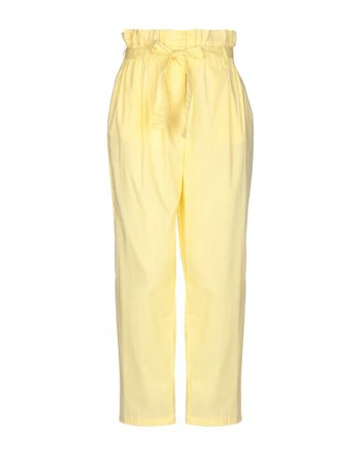 Shop Atos Lombardini Woman Pants Yellow Size 6 Cotton, Polyamide, Elastane