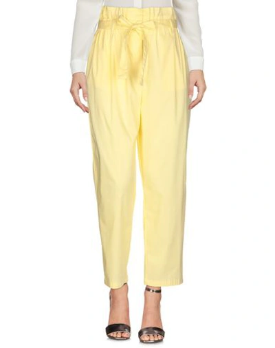 Shop Atos Lombardini Woman Pants Yellow Size 6 Cotton, Polyamide, Elastane
