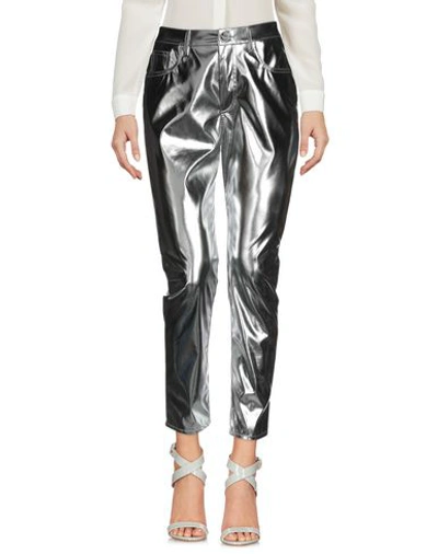 Shop Pinko Casual Pants In Silver