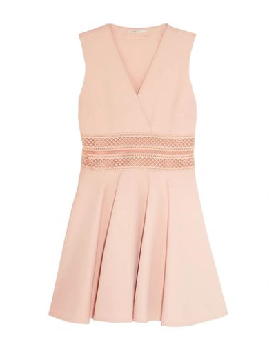 Shop Maje Short Dress In Pastel Pink
