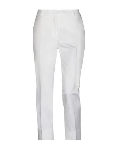 Shop Peserico Woman Pants Ivory Size 10 Cotton, Elastane In White