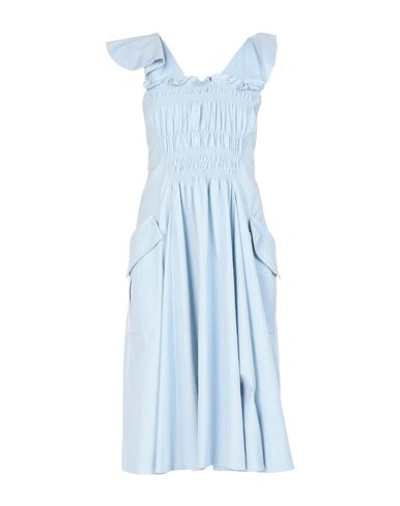 Shop Carven Midi Dress In Sky Blue