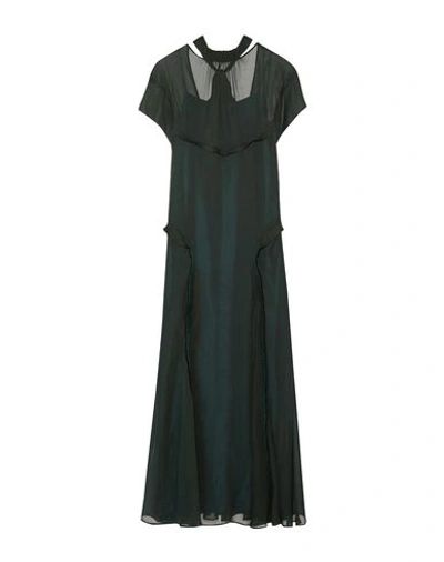 Shop Cedric Charlier Long Dress In Dark Green