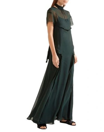 Shop Cedric Charlier Long Dress In Dark Green