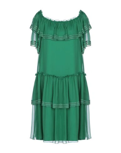 Shop Alberta Ferretti Short Dress In Green