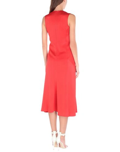 Shop Victoria Beckham Woman Midi Dress Red Size 4 Acetate, Viscose