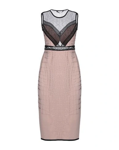 Shop Roberto Cavalli Midi Dress In Pale Pink