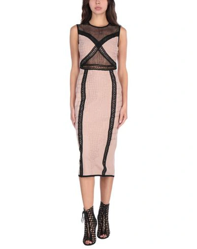 Shop Roberto Cavalli Midi Dress In Pale Pink