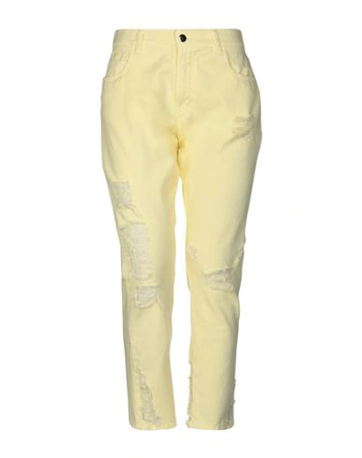 Shop Marco Bologna Denim Pants In Yellow