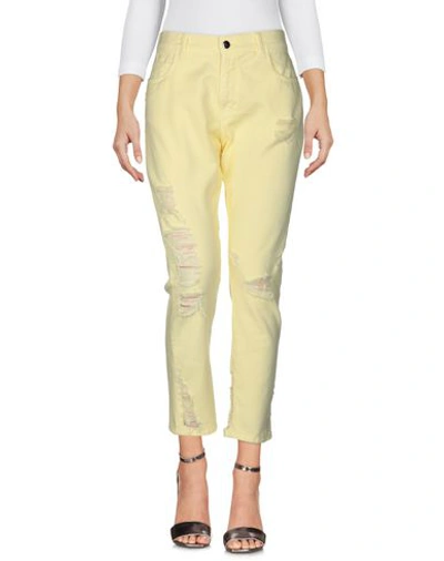 Shop Marco Bologna Denim Pants In Yellow