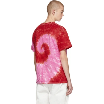 Shop Kwaidan Editions Ssense Exclusive Pink And Red Tie-dye T-shirt In Pink/red
