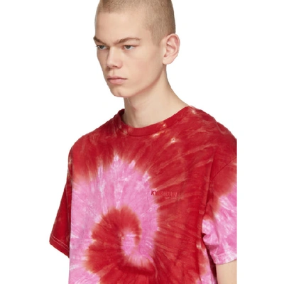 Shop Kwaidan Editions Ssense Exclusive Pink And Red Tie-dye T-shirt In Pink/red
