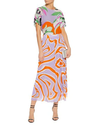 Shop Emilio Pucci Maxi Skirts In Lilac