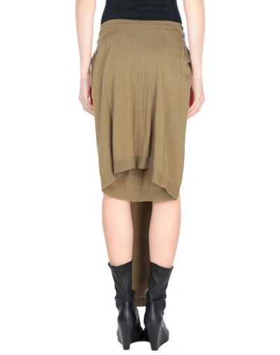 Shop Rick Owens Long Skirts In Military Green