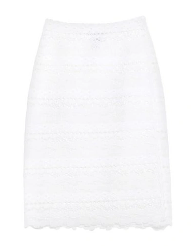 Shop Ermanno Scervino Woman Midi Skirt White Size 10 Cotton, Polyester
