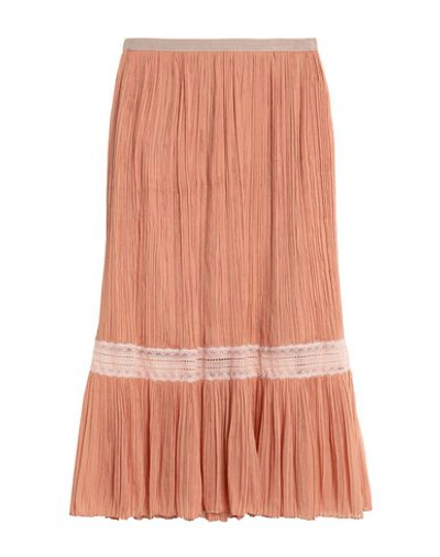 Shop Vionnet Long Skirts In Pastel Pink