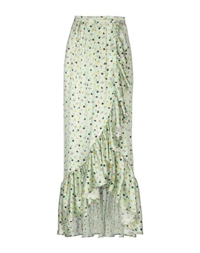 Shop Attico Long Skirts In Light Green