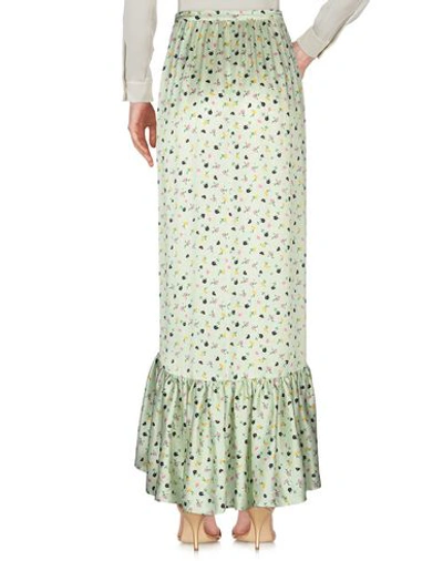 Shop Attico Long Skirts In Light Green