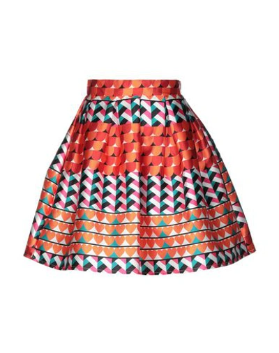 Shop Amuse Knee Length Skirt In Orange
