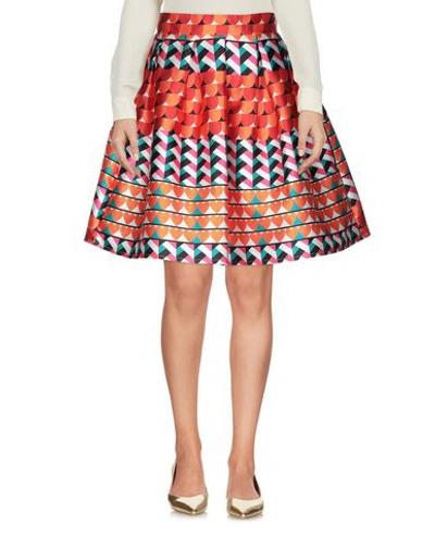 Shop Amuse Knee Length Skirt In Orange