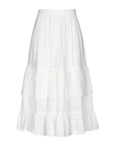 Shop Alexa Chung 3/4 Length Skirts In Ivory