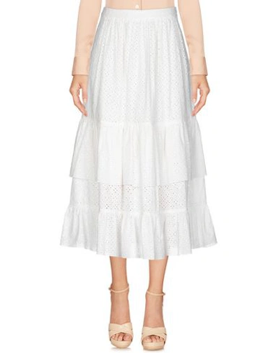 Shop Alexa Chung 3/4 Length Skirts In Ivory