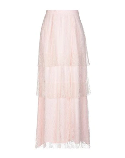 Shop Dondup Woman Maxi Skirt Light Pink Size 8 Polyamide