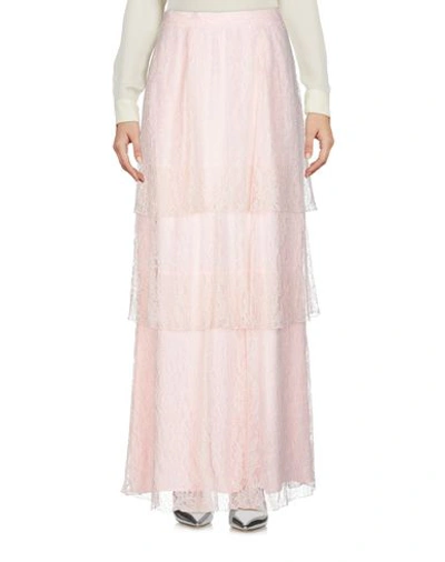 Shop Dondup Woman Maxi Skirt Light Pink Size 8 Polyamide