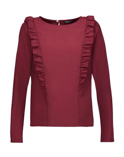 Shop Raoul Blouse In Maroon