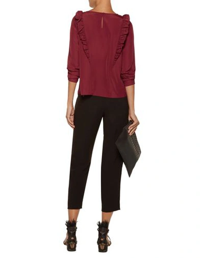 Shop Raoul Blouse In Maroon