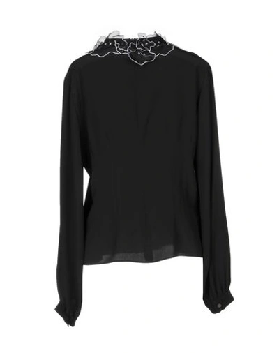 Shop Emporio Armani Woman Top Black Size 6 Silk, Polyester