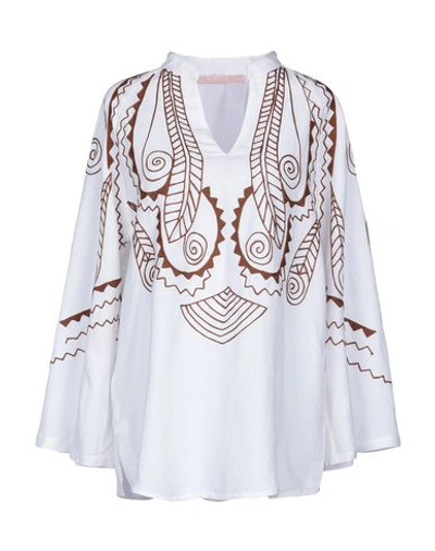 Shop Valerie Khalfon Patterned Shirts & Blouses In White