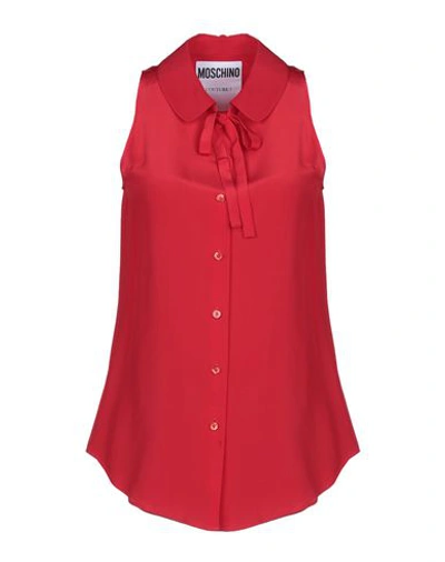 Shop Moschino Silk Shirts & Blouses In Red