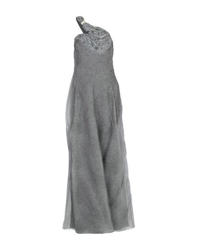 Shop Giorgio Armani Long Dress In Lead