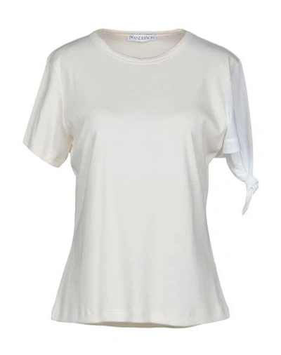 Shop Jw Anderson Woman T-shirt Ivory Size M Cotton In White