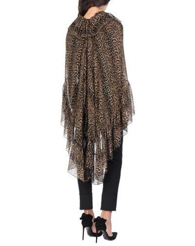 Shop Saint Laurent Woman Capes & Ponchos Khaki Size 8 Virgin Wool In Beige