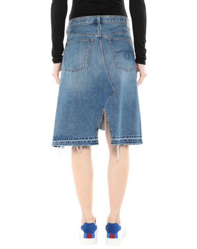 Shop R13 Woman Denim Skirt Blue Size 27 Cotton, Bovine Leather