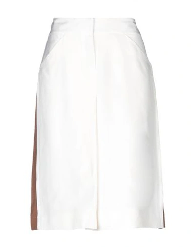 Shop Agnona Knee Length Skirt In Ivory